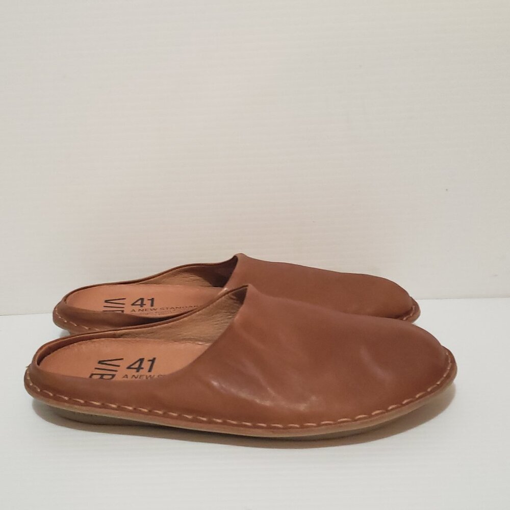 VIA Brown Leather Men's Slip-On Shoes